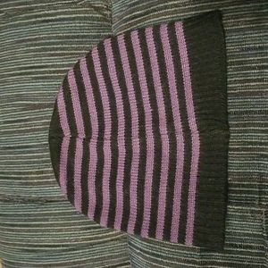 *3 FOR $15* PURPLE & BLACK STRIPEY LADIES HAT GOTH PUNK